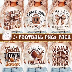 Retro Football Bundle Png, Football Bow png, Football mom png, Coquette Football png, Game Day, Fall Football Png, Png Designs, Sports png