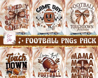Retro Football Bundle Png, Football Bow png, Football mom png, Coquette Football png, Game Day, Fall Football Png, Png Designs, Sports png