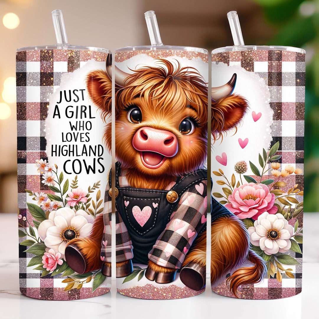 Baby Highland Cow Tumbler Wrap 20 Oz Skinny Tumbler Sublimation Design ...