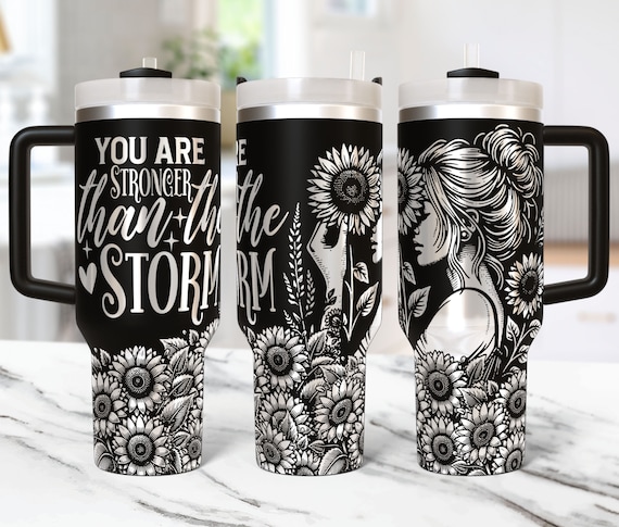 Daily Affirmations Tumbler Wrap Laser Svg 40 oz Tumbler Laser File Design Sunflowers 40oz Laser Engraved Tumbler Wrap Laser Engraving Svg
