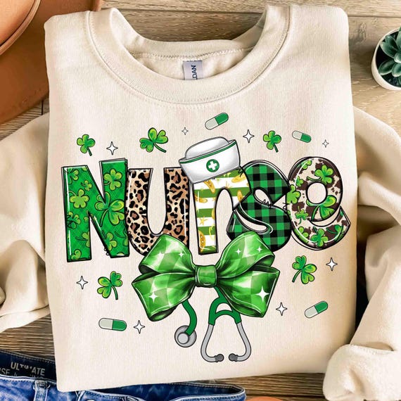 St Patricks day Nurse Png, St Patricks Day Nurse Coquette Png, St Patrick’s Day Bow Png, Nurse Png, Coquette St patricks Png, Shamrock Png