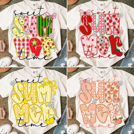 Sweet Summer Time Png Bundle, Summer Strawberry Png, Summer Watermelon Png, Coquette Summer Png, Lemon Summer Png, Beach, Preppy Summer Png