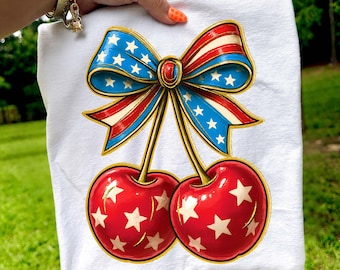 Cherry 4th of July Png, Girly USA png, Patriotic png, Coquette America Png, Retro America Checkered Png, Memorial Day PNG, Independence Day