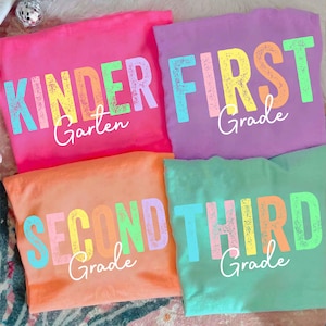 Retro Distressed Neon Back to School PNG Bundle, Coquette Kindergarten Pre-k 1st/2nd/3rd/4th Grade Png, Girly Pink Bow, Colorful,Hand Drawn