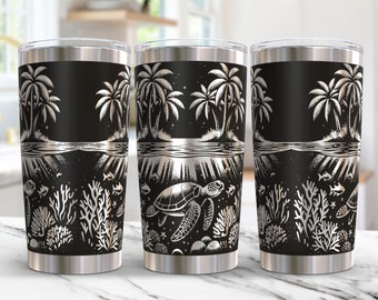 Turtle Tumbler Wrap Laser Svg, 20oz Laser Engraved Baby Turtle Tumbler Wrap, Laser Engraving Svg, Summer 20 oz Tumbler Laser File Svg Design