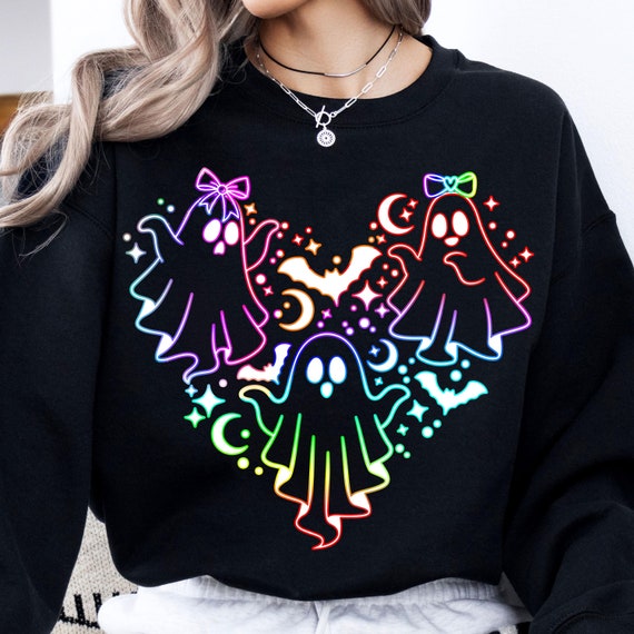 Halloween Ghost Neon Png, Coquette Halloween Neon Png, Halloween Mama Png, Spooky Season Png, Retro Halloween Png, Girly Coquette Bow Png