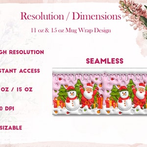 3D Christmas Mug Wrap Inflated Snowman Mug Wrap Sublimation Design PNG ...