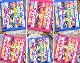 Striped Back To school Bundle Png, Everything Png, First Day Of School Png, Pre-k 1st/2nd/3rd/4th Grade, Colorful, School Boy Girl