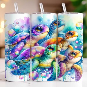 Opakowanie na kubek Turtle Tumbler Wrap 20 oz Skinny Cute Turtles Tumbler PNG Sublimacja Design Sea Baby Turtles Tumbler Wrap, natychmiastowe pobranie cyfrowe