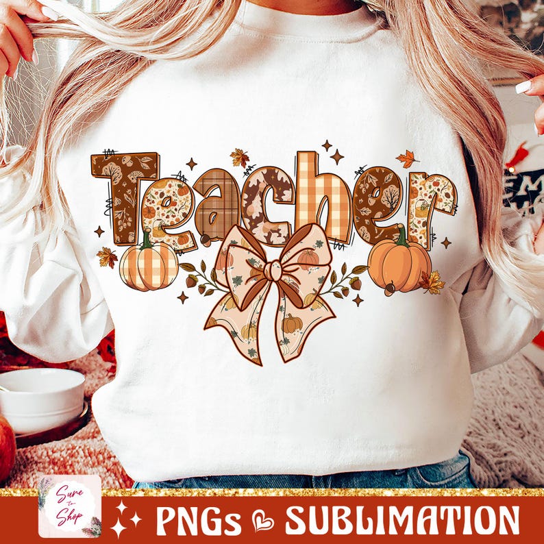 Teacher Fall Coquette Png, Teach Love Inspire Png, Teacher Autumn ...