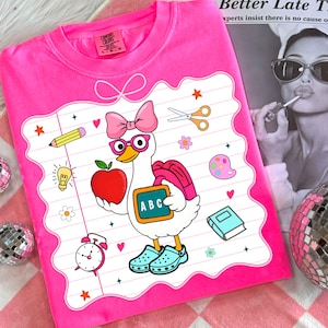 Girl Back To School Png, First Day Of School Png, Kids Back To School Png, School Goose png, First Day Of School Png Sublimation Designs