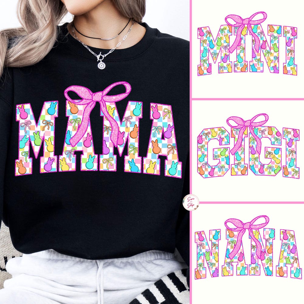 Nana, Easter Bunny Png, Glitter Spring Png, Easter Png, Gigi, Happy Easter Png, Retro Easter Egg Png,Coquette Mama Easter Bundle Png, Mini Tshirtvibes