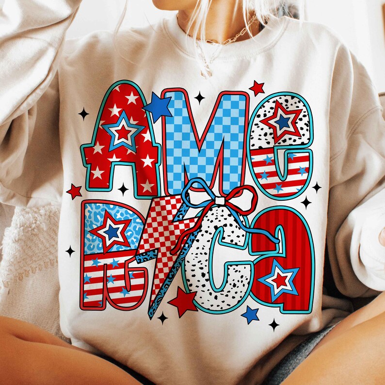Retro America Coquette PNG, 4th of July Png, America Checkered Png ...