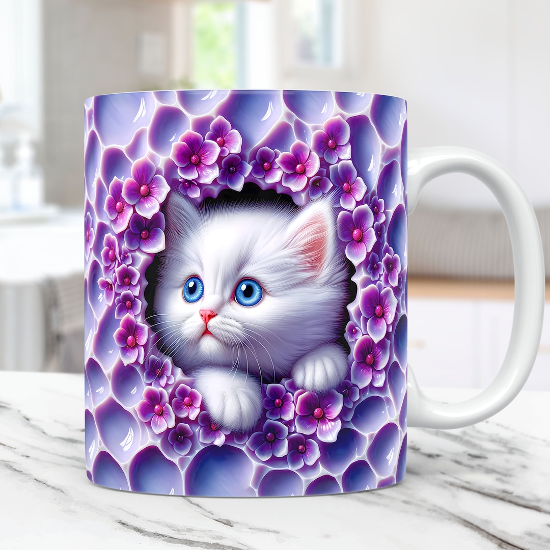 Kawaii Transparent Cat Glass Coffee Cup Mug Cute Home Decoration