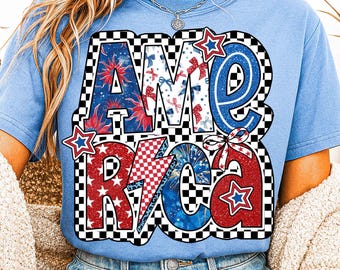 Preppy America Png, America Checkered Png, Retro 4th of july Png, Memorial Day Png, USA Png, American mama Png, Patriotic Png Sublimation