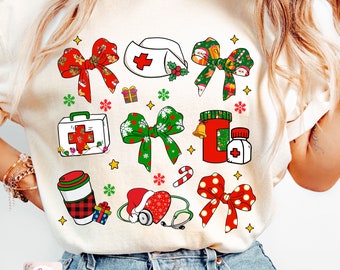 Enfermera coqueta Png, Enfermera Navidad Png, Enfermera retro Png, Sublimación de enfermera, Diseño de sublimación de camiseta de enfermera navideña, Feliz Navidad Png
