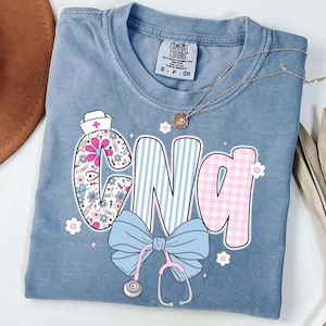 Preppy CNA Nurse Coquette Png, Cna Nurse Blue Png, Floral Nurse Design, Everyday Png, Stethoscope Bow Png, Checkered Nurse Life Sublimation
