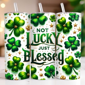 St Patricks Tumbler Wrap 20 oz Skinny Tumbler Sublimation Design PNG Shamrock Tumbler Wrap, St Patrick&#39;s Day Tumbler Wrap, Digital Download
