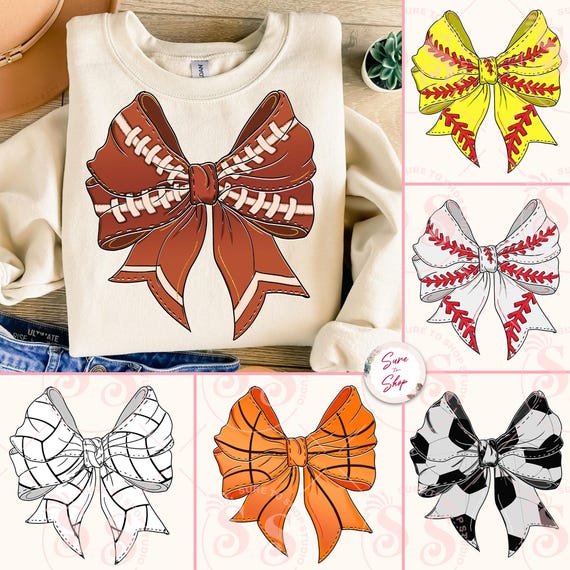 Sports Coquette Bow PNG Bundle, Sports PNG Bundle, Football Png, Volleyball Png, Baseball Png, Game Day, Softball Png, School Team Png
