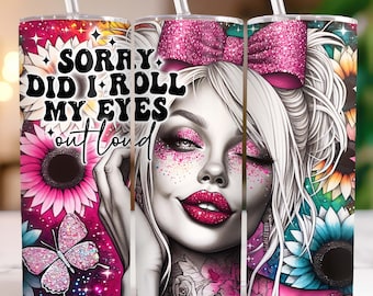Floral Sarcastic Tumbler Wrap, 20oz Skinny Sublimation Tumbler Design, Funny Retro Sublimation Design, Sarcastic Tumbler Png Downloads