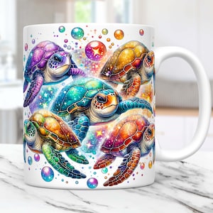 Owijka na kubek Turtle Lovers Owijka na kubek Turtle Lovers Sublimacja Projekt PNG, Kubek z małymi żółwiami morskimi PNG, Szablon kubka do kawy 11 uncji i 15 uncji, Pobieranie cyfrowe