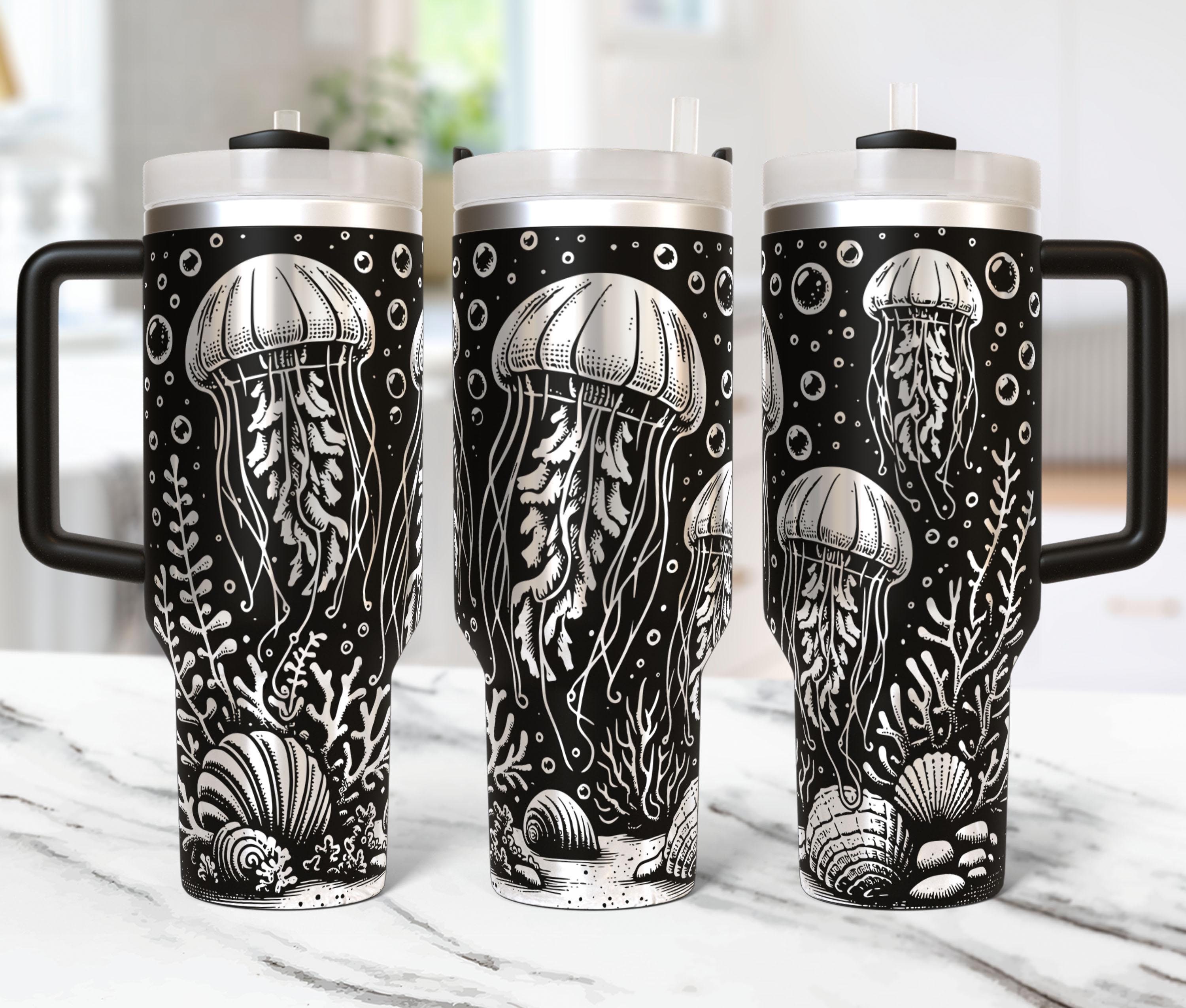 Jellyfish Tumbler Wrap Laser File Svg 40oz Laser Engraved Ocean