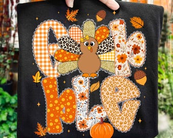 Thanksgiving Gobble Fall PNG, Kalkon PNG, Coquette Thanksgiving Sublimering, Thanksgiving-skjortadesign, Höst PNG, Preppy Thanksgiving PNG