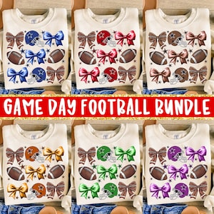 Football Game Day Coquette Png Bundle, Football Png, Game Day Png, Football Mama Png, Touchdown Season Png, Sport Png, Football Mom Bow Png
