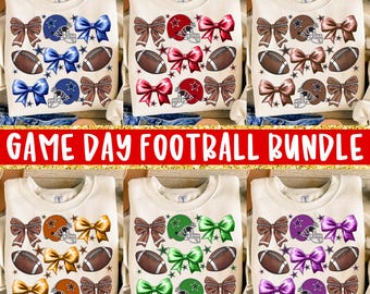 Football Game Day Coquette Png Bundle, Football Png, Game Day Png, Football Mama Png, Touchdown Season Png, Sport Png, Football Mom Bow Png