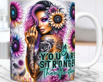 Daily Affirmations Mug Wrap Sublimation Mug Design Templates PNG, 11oz & 15oz snarky funny Mug PNG, Digital Download