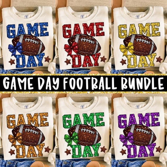 Football Game Day Png Bundle, Football Png, Game Day Png, Football Mama Png, Touchdown Season Png, Sport Png, Football Mom Coquette Bow Png