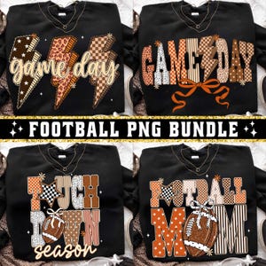 Football Game Day Bundle Png, Football Png, Game Day Png, Football Mama Png, Touchdown Season Png, Sport Png, Coquette Bow Football Mom Png