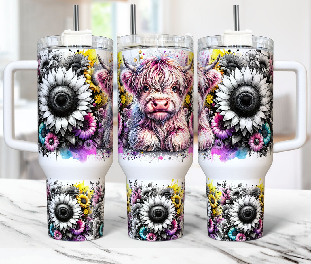 Highland Cow 40oz Tumbler Wrap, Sublimation Design Templates, Highland ...