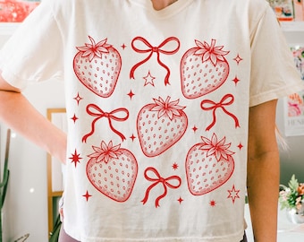 Boho Erdbeere Kokette PNG, Sommer Erdbeere Png, Preppy Erdbeeren Png, Erdbeerfest, Blumenerdbeere Png, Retro Sommer Png