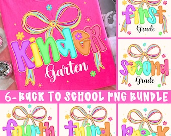 Preppy Back To School Png Bundle, First Day Of School Shirt Bundle Png, Girly Coquette Teacher Png Shirt Designs, Pre-k 1st/2nd/3rd Grade