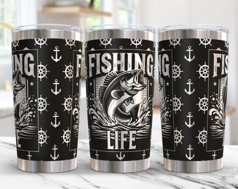 釣り用タンブラーラップ レーザー SVG、20 オンス レーザー彫刻タンブラーラップ、バス釣り人 20 オンス タンブラー レーザーファイル SVG デザイン、レーザー彫刻 SVG