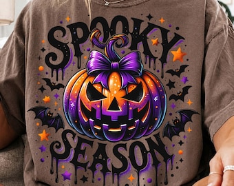 Spooky Season Png, Retro Halloween Png, Pumpkin Png, Halloween Png, Halloween Shirt Sublimation Design, Witchy Bats Png, Spooky vibes Png