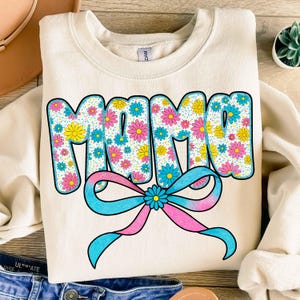 Retro Floral Mama PNG, Preppy Mama Png, Mama Flower Png, Mama Png, Mothers day png, Mom png, Gift for mama png, Mama Coquette Bow Png