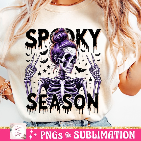 Spooky Season png, Retro Halloween Png, Halloween Sublimation Design, Halloween Skull Png, Halloween Shirt Design, Skeleton Png