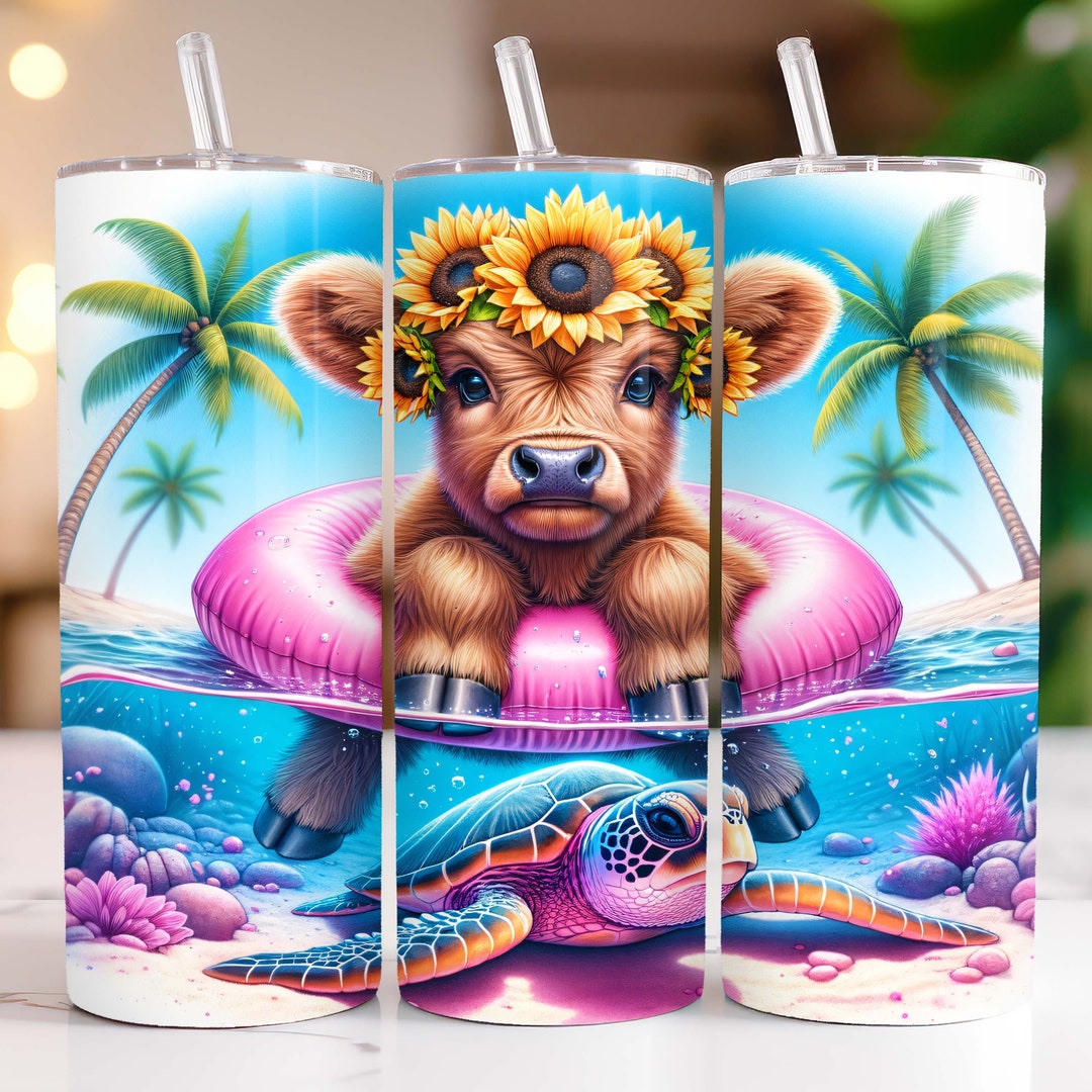 Highland Cow Tumbler Wrap 20 Oz Skinny Tumbler Sublimation Design ...