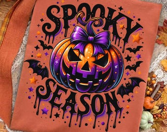 Spooky Season Png, Retro Halloween Png, Pumpkin Png, Halloween Png, Halloween Shirt Sublimation Design, Witchy Bats Png, Spooky vibes Png