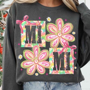 Blommigt mamma png-paket, matchande mamma mini png, mamma klotter png, mamma png, preppy mamma png, present till mamma, mors dag png, retro blommig png bild 6