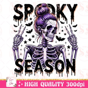 Griezelig seizoen png, retro Halloween-png, Halloween-sublimatieontwerp, Halloween-schedel png, Halloween-shirtontwerp, skelet png afbeelding 7