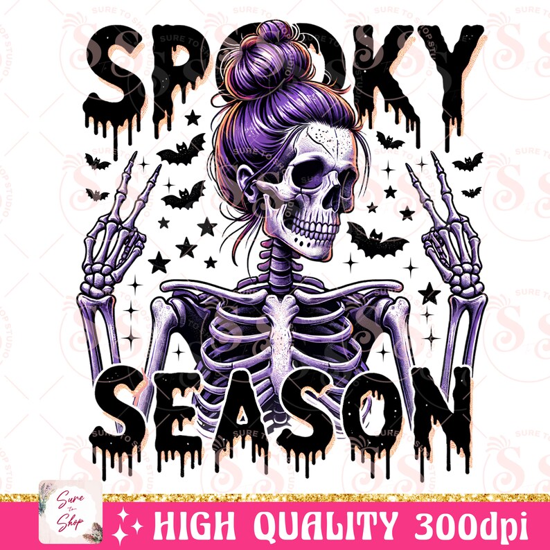Griezelig seizoen png, retro Halloween-png, Halloween-sublimatieontwerp, Halloween-schedel png, Halloween-shirtontwerp, skelet png afbeelding 7