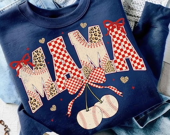 Mamá de béisbol coqueta, Día del juego de béisbol, Mamá de béisbol, Mamá de béisbol retro, Mamá de moda, Diseño de camiseta para mamá deportista
