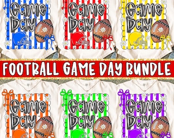 Football Game Day Bundle Png, Football Png, Game Day Png, Football Mama Png, Touchdown Season Png, Sport Png, Football Mom Coquette Bow Png
