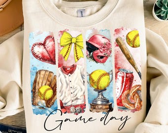 Softball Png, Game Day Softball Coquette PNG, Softball Bow Png, Softball Mama Png, Softball Mom Png, Brushstroke Softball Png