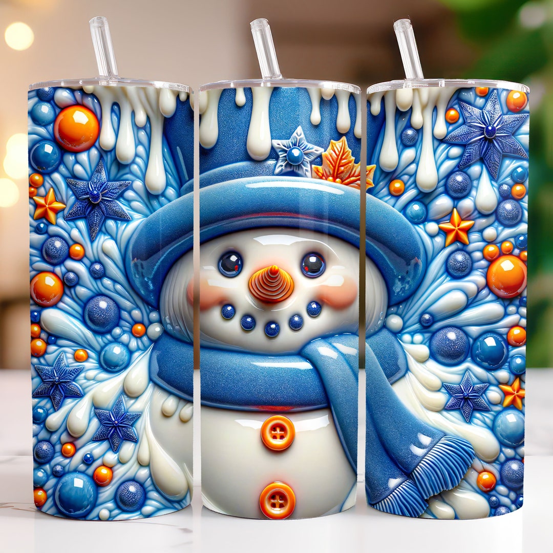 3Dスノーマンクリスマスタンブラーラップ、膨らんだクリスマス