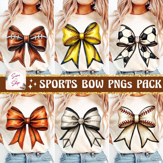 Sports Coquette Bow Png, Sports PNG Bundle, Football Png, Volleyball Png, Baseball Png, Game Day, Football Bow Png Designs, School Team Png