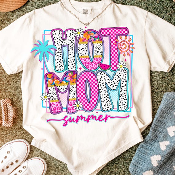 Hot Mom Summer Png, Preppy Girly Summer Png, Vacation png, Retro Summer Vibes Png, Beach Png, Girls Trip png, Coquette Summer Shirt Design